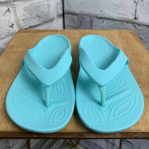 Crocs Kadee II Flip Flops W 4 Aqua Blue Beach Vacation Outdoor Thong Sandals